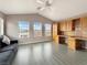 Bright home office featuring wood cabinets and large windows at 504 Landra Ln, Henderson, NV 89015