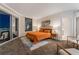 Bright main bedroom with balcony access, neutral decor, and comfortable furnishings at 322 Karen Ave # 3707, Las Vegas, NV 89109