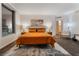 Spacious main bedroom with a large window, modern furniture, and stylish decor at 322 Karen Ave # 3707, Las Vegas, NV 89109