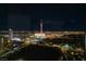 Expansive city view featuring the Stratosphere tower illuminated at night in Las Vegas, Nevada at 322 Karen Ave # 3707, Las Vegas, NV 89109