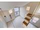 View of the living room from above, showing high ceilings at 1565 Pasture Ln, Las Vegas, NV 89110