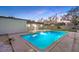 Private backyard with a sparkling pool and patio at 2500 W Oakey Blvd, Las Vegas, NV 89102