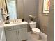 Elegant powder room with textured wall and modern vanity at 32 Honeymoon Dr, Henderson, NV 89011