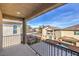 This covered balcony offers serene views of the surrounding neighborhood at 6482 Twin Harbors Ct, Las Vegas, NV 89141