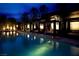 Night view of resort-style pool and cabanas at 4471 Dean Martin Dr # 801, Las Vegas, NV 89103