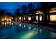 Night view of resort-style pool with luxurious cabanas at 4471 Dean Martin Dr # 801, Las Vegas, NV 89103