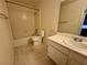 Bathroom with shower/tub, toilet and vanity at 5161 Lindell Rd # 107, Las Vegas, NV 89118