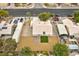 Aerial view of single story home with pool and spacious backyard at 6316 W Gowan Rd, Las Vegas, NV 89108