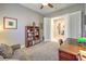 Home office with built-in bookcases and desk at 4129 Cackling Goose Dr, North Las Vegas, NV 89084