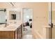 Double sink bathroom with bathtub and shower at 6547 Velvet Silk St, North Las Vegas, NV 89084