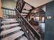 View of kitchen from the stairs, showcasing the home's unique design at 2205 Alia Ct, Las Vegas, NV 89102