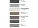 Exterior color palette featuring roofing, stucco, trim, and brick options with paint names and numbers at 633 N Water St, Henderson, NV 89015