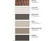 Exterior color palette featuring roof tile, stucco body, trim, fascia, garage door, and ironwork selections at 647 N Water St, Henderson, NV 89015