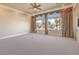 Large main bedroom with plush carpet, window seating and views at 3 Palmbrook Ln, Henderson, NV 89052