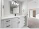 Clean bathroom with white cabinets and quartz countertop at 3490 Allegheny Dr, Las Vegas, NV 89122