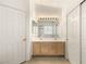 Bathroom with double vanity and mirrored medicine cabinet at 3837 Willowview Ct, Las Vegas, NV 89147