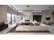 Bright living room with fireplace, modern lighting, comfortable seating, and scenic views at 495 Cityview Ridge Dr, Henderson, NV 89012