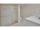 Clean bathroom with shower/tub combo and white vanity at 3719 Colonial Dr, Las Vegas, NV 89121