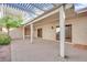 Covered patio with pergola and small table at 3719 Colonial Dr, Las Vegas, NV 89121