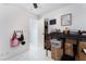 Bedroom with desk, storage, and ceiling fan at 664 Spring Rd, Indian Springs, NV 89018