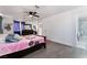 Main bedroom with en-suite bathroom and wood floors at 664 Spring Rd, Indian Springs, NV 89018