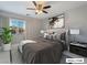 Comfortable bedroom with a large bed and ceiling fan at 9637 Lions Peak Ct, Las Vegas, NV 89139