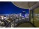 Enjoy stunning city views from this condo balcony, featuring glass railings and open access at 222 Karen Ave # 3907, Las Vegas, NV 89109