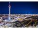 Panoramic night view of the vibrant Las Vegas skyline with the iconic Strat Tower illuminated at 222 Karen Ave # 3907, Las Vegas, NV 89109
