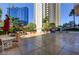 Expansive patio with seating and city views at 125 E Harmon Ave # 3716, Las Vegas, NV 89109