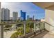 Private balcony showcasing picturesque city skyline views at 222 Karen Ave # 401, Las Vegas, NV 89109