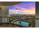 Balcony boasting stunning sunset views of the city skyline at 222 Karen Ave # 401, Las Vegas, NV 89109