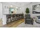 Modern wet bar with white cabinetry and granite counters at 5 Moonfire Dr, Las Vegas, NV 89135