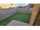 Artificial turf backyard with a covered patio area at 6311 W Washington Ave, Las Vegas, NV 89107