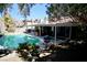 Expansive backyard with a large pool and spacious patio at 7393 Puritan Ave, Las Vegas, NV 89123