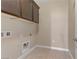 Convenient laundry room with upper cabinets and space for appliances at 12270 Monument Hill Ave, Las Vegas, NV 89138