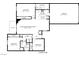 Two-bedroom, two-bathroom floor plan with laundry, kitchen and garage at 2645 S Durango Dr # 101, Las Vegas, NV 89117