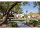 Landscaped community park with trees and a lamppost at 3367 Villa Fiori Ave, Las Vegas, NV 89141