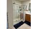 Clean bathroom with large shower and double vanity at 9306 Colinton Ct, Las Vegas, NV 89178