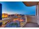 Balcony with stunning nighttime city views at 145 E Harmon Ave # 2321, Las Vegas, NV 89109