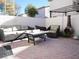 Relaxing patio with seating area and fire pit at 7563 Durham Hall Ave # 101, Las Vegas, NV 89130