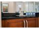 Close-up of a refreshment bar with modern hardware and countertop at 135 E Harmon Ave # 407, Las Vegas, NV 89109