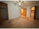 Spacious bedroom with carpet, ceiling fan and walk-in closet at 4140 Gannet Cir # 251, Las Vegas, NV 89103