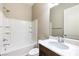 Clean bathroom featuring a shower-tub combo and modern vanity at 8351 Agave Bloom St, Las Vegas, NV 89131