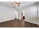 Bedroom features wood-look floors and ensuite bathroom access at 8351 Agave Bloom St, Las Vegas, NV 89131