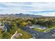 Aerial view of community, showing landscape and mountain views at 120 Emerald Dunes Cir, Henderson, NV 89052