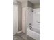 Bathroom features a tub-shower, vanity cabinet and door leading out at 2725 S Nellis Blvd # 1105, Las Vegas, NV 89121