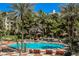 Inviting pool area surrounded by lush greenery, palm trees, and comfortable lounge chairs for ultimate relaxation at 230 E Flamingo Rd # 212, Las Vegas, NV 89169