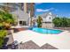Backyard pool and jacuzzi are perfect for relaxation and entertaining, with professional landscaping and views at 3146 Bel Air Dr, Las Vegas, NV 89109