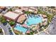 Aerial view of a resort-style pool area with multiple pools, cabanas, and lush landscaping at 305 Via Del Duomo, Henderson, NV 89011