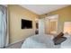 Serene bedroom with city views and access to the bathroom at 4471 Dean Martin Dr # 3908, Las Vegas, NV 89103